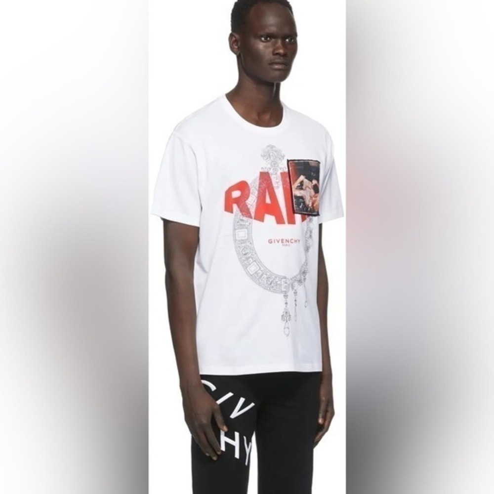 Givenchy Rare Logo Regular Fit White Short Sleeve Graphic Cotton Tee Size M NWOT - Picture 9 of 9